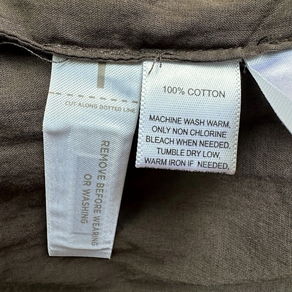 NWT LOFT BROWN GATHERED COTTON SKIRT EYELET LACE PLEATED TRIM | 4 PETITE - Picture 6 of 7